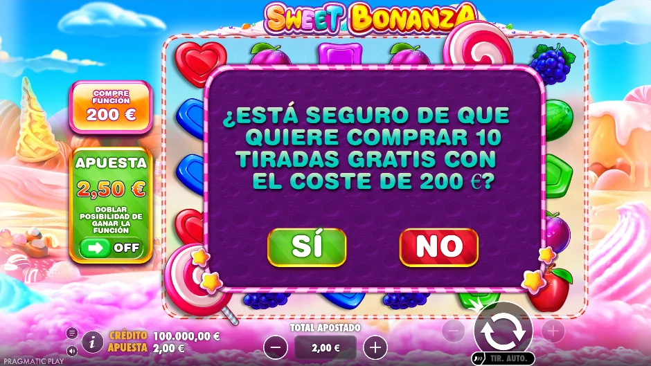 Sweet Bonanza — compra de la función